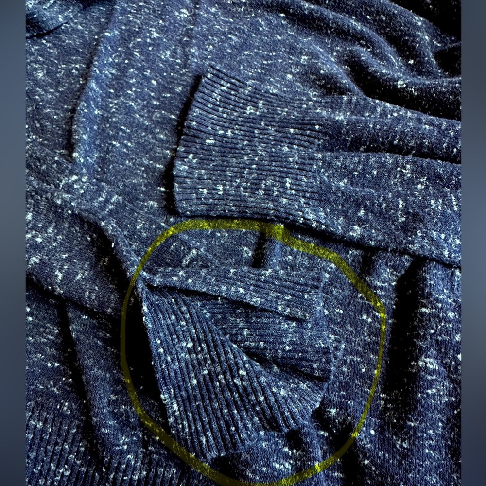 Rag & Bone/Knit Scoop Neck Lightweight, Dk Blue Marled Low-High, Side Split, S - Picture 11 of 11